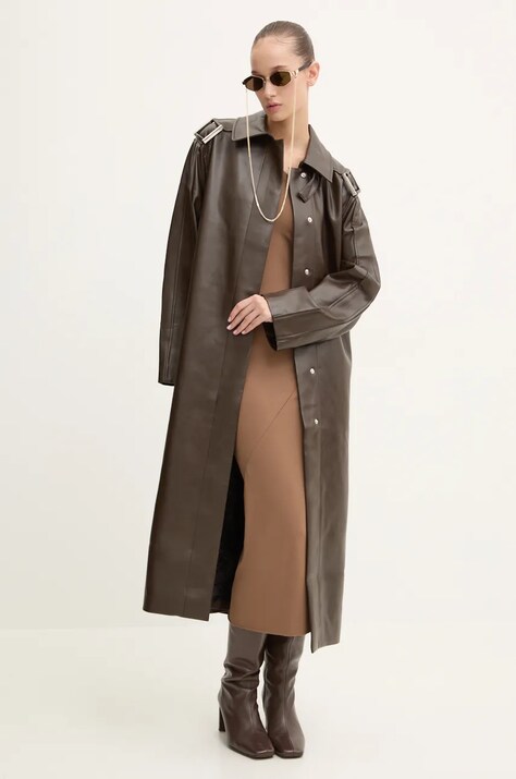 Stine Goya trenci femei, culoarea maro, de tranzitie, D040-2276