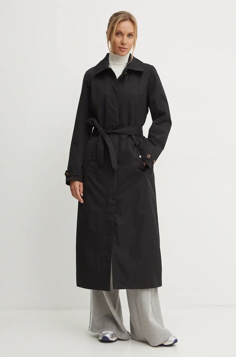 Kabát Didriksons MATILDE dámsky, čierna farba, prechodný, 505419