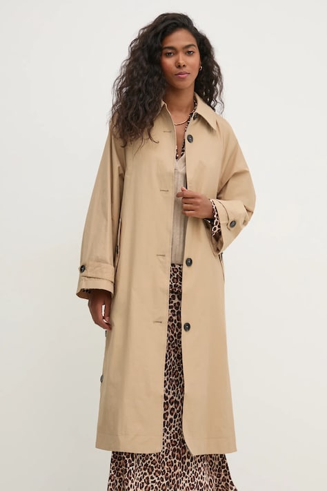 Hoss Intropia palton femei, culoarea bej, de tranzitie, 5458302