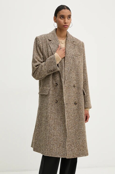 Пальто з домішкою вовни A.L.C. Tanner — AW24-KPD0G5, бежевий — фото 3