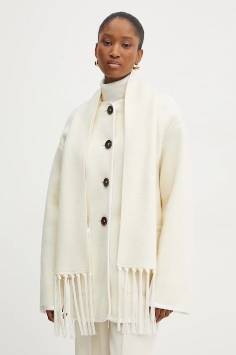 Forte Forte palton de lana culoarea bej, de tranzitie, oversize, 13209_my coat