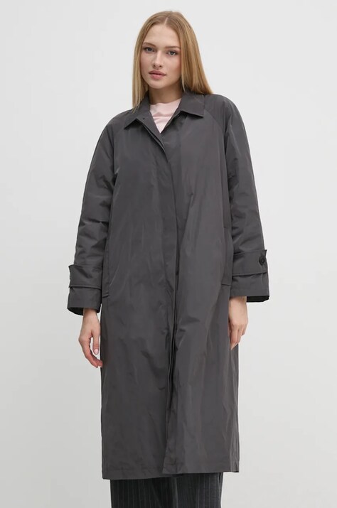 Sandro Ferrone palton femei, culoarea gri, de tranzitie, oversize, SFS15YBEALASKA