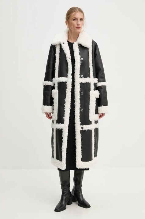 Пальто Stand Studio Patrice Coat жіноче колір чорний перехідне oversize 61100-9010