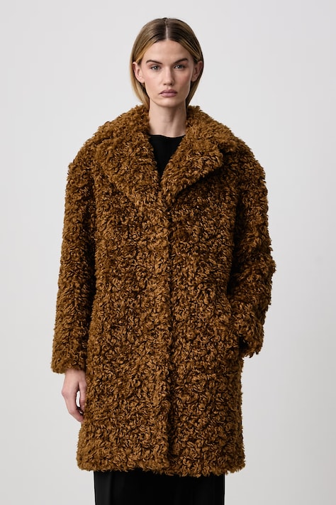 Stand Studio Camille Cocoon Coat пальто зі штучного хутра жіноче коричневе 61137-9061