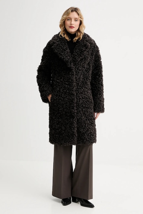 Пальто Stand Studio Camille Cocoon Coat цвет чёрный демисезонное oversize 61137-9061