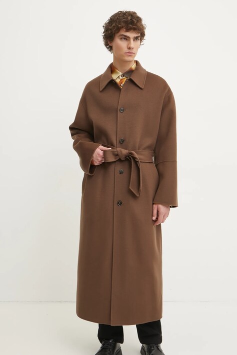 Nanushka cappotto in lana LUCIAN colore marrone  NM24FWJK02678