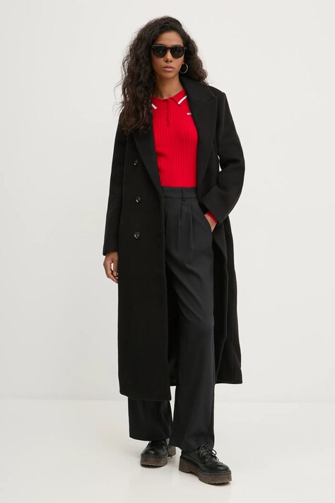 Abercrombie & Fitch cappotto in lana colore nero  KI144-4198