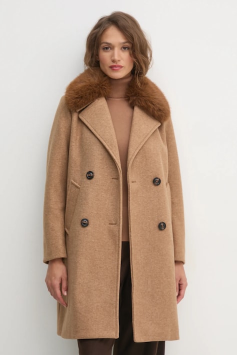 Kabát Artigli dámsky, hnedá farba, prechodný, ACCP000413