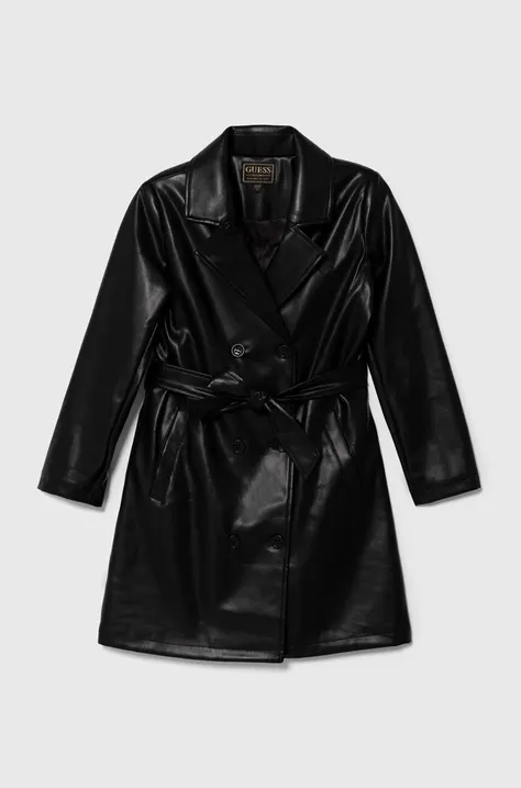 Παιδικό παλτό Guess χρώμα: μαύρο, J4YL11 WE8D0