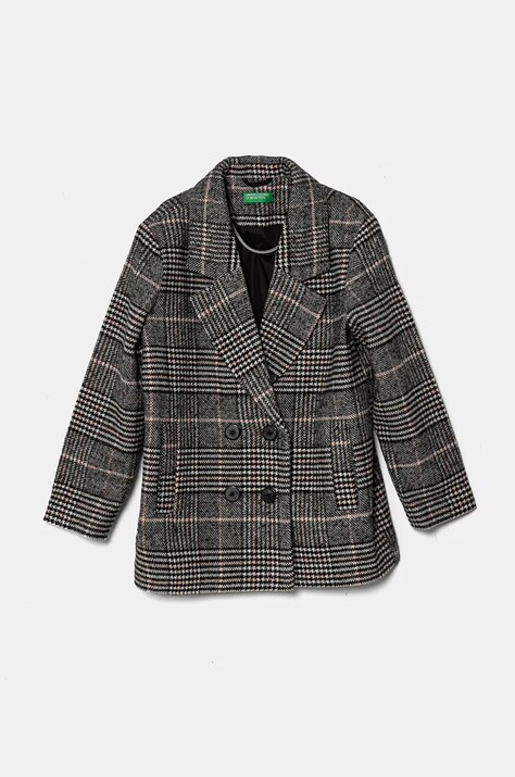 Dječji kaput s dodatkom vune United Colors of Benetton boja: crna, 2SNQCN04S