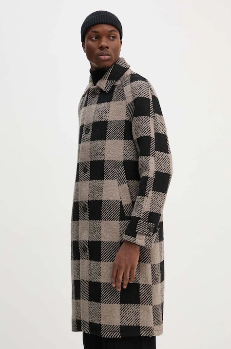 Шерстяное пальто Les Deux цвет чёрный переходной LDM620083