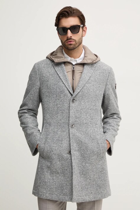 Joop! palton din lana culoarea gri, de tranzitie, 30044361