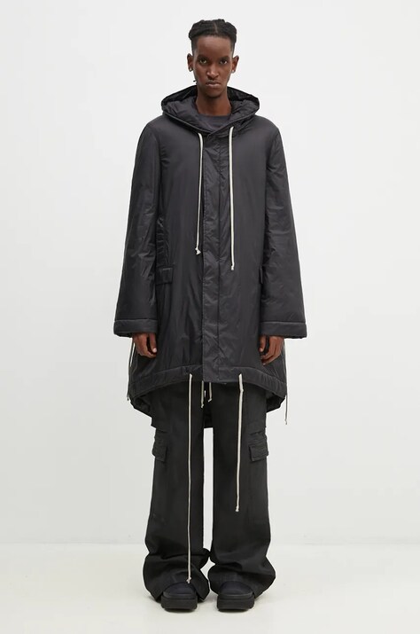 Rick Owens kurtka Fishtail męska kolor czarny zimowa DU02D2950.NP