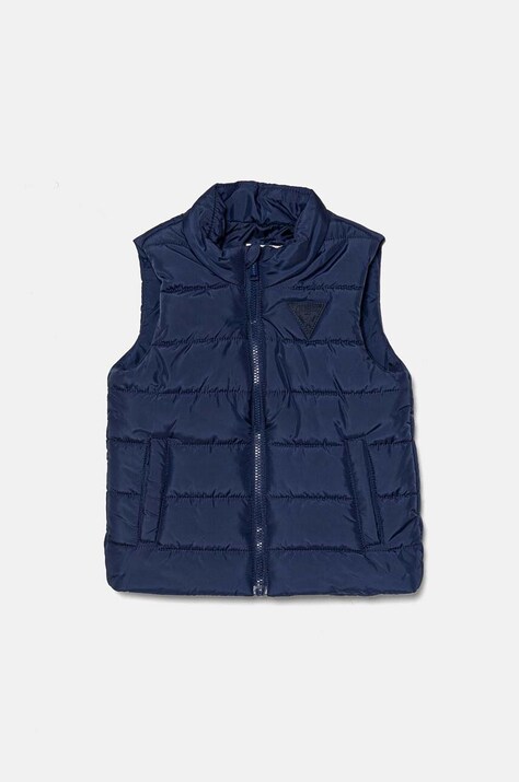 Guess vesta copii culoarea albastru marin, H4YT01 WCFM0