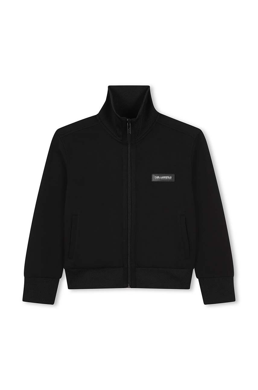 Karl Lagerfeld bluza copii culoarea negru, neted, Z30261