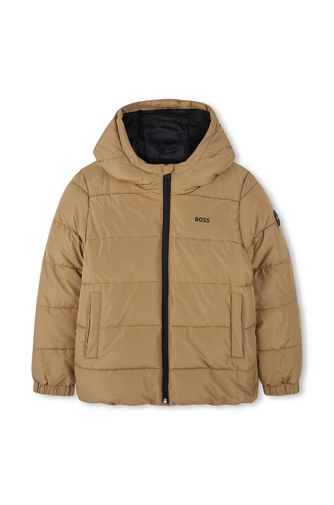 BOSS geaca copii culoarea bej, J51237