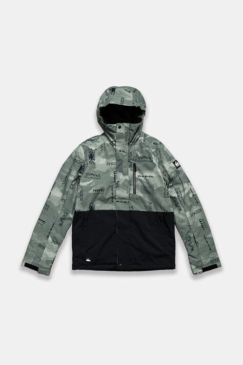 Skijaška jakna Quiksilver MISSION PRINTED BLOCK JK boja: zelena, EQBTJ03196