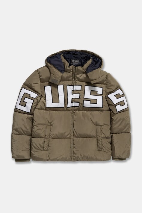 Guess geaca copii culoarea verde, L4BL04 WB240
