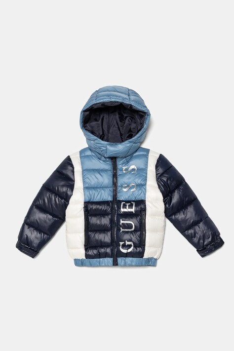 Παιδικό μπουφάν Guess χρώμα: μπλε, N4BL06 WEGY0