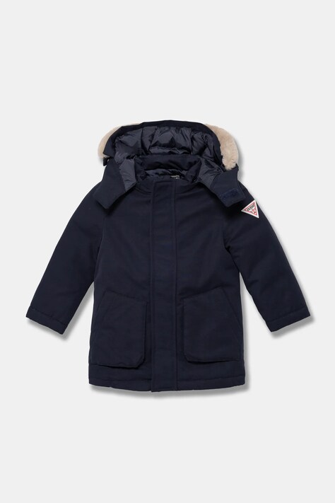 Guess geaca de puf pentru copii culoarea albastru marin, N4BL08 WGSQ0