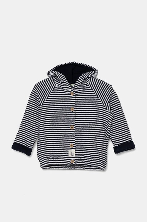 United Colors of Benetton baba felső sötétkék, mintás, kapucnis, 3KZMA501B