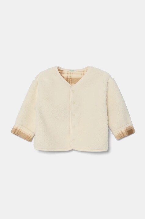 Kojenecká mikina United Colors of Benetton béžová barva, hladká, 3EKNA501G
