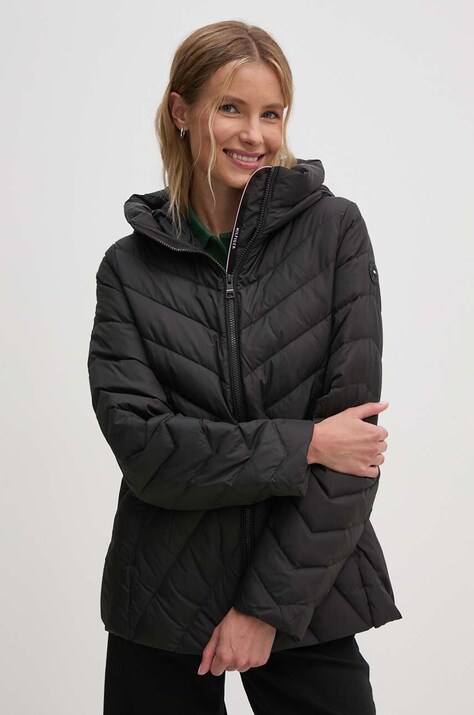 Tommy Hilfiger geaca de puf femei, culoarea negru, de tranzitie, WW0WW42623