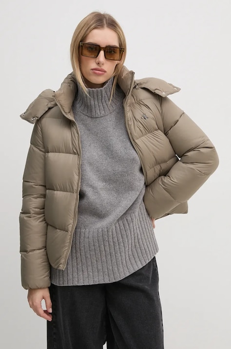 Calvin Klein Jeans pehelydzseki női, zöld, téli, J20J223571