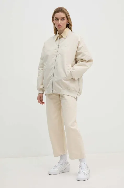 Куртка-бомбер Calvin Klein Jeans женский цвет бежевый переходная oversize J20J223874