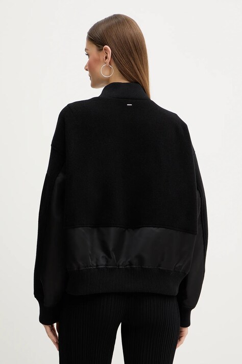 Куртка-бомбер з домішкою вовни BOSS — AW24-KUD02T, чорний — фото 3