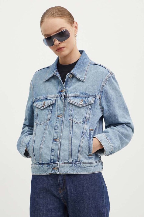 Hugo Blue geacă din denim femei, de tranziție, 50517249