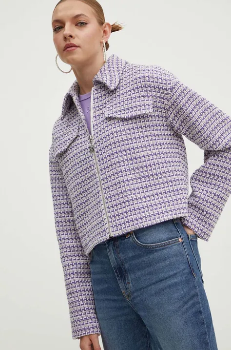 Куртка HUGO жіноча колір фіолетовий перехідна 50517957