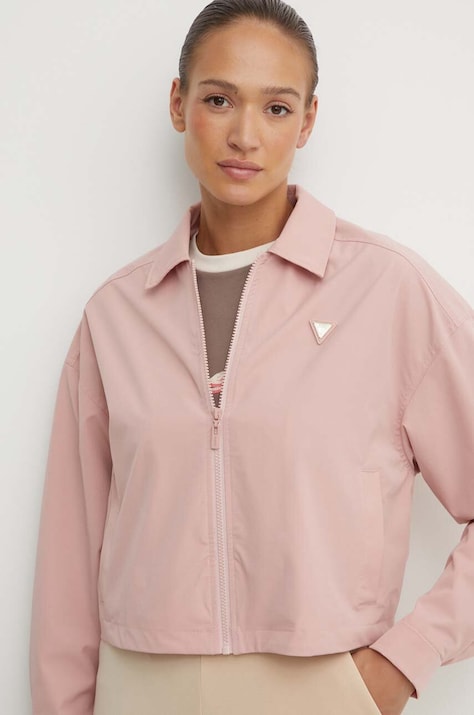 Яке Guess AURLIE в розово преходен модел с уголемена кройка V4YH02 WG982