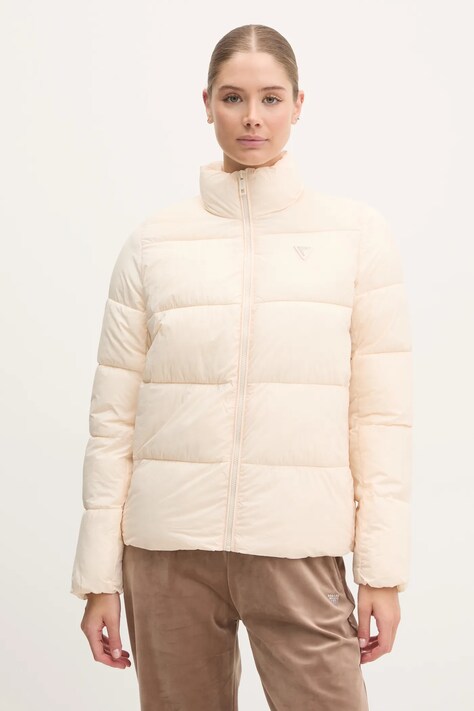 Μπουφάν Guess NEW CLAUDIA χρώμα: μπεζ, V4YL03 WFUD0