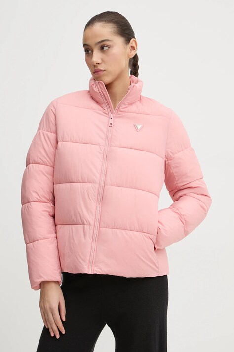 Guess geaca NEW CLAUDIA femei, culoarea roz, de iarna, V4YL03 WFUD0