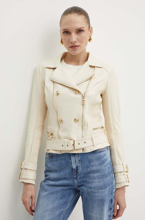 Μπουφάν Guess MYLA χρώμα: άσπρο, W4YL33 K8S30