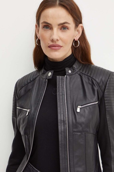 Pinko giacca in pelle donna colore nero  103883 Y75K