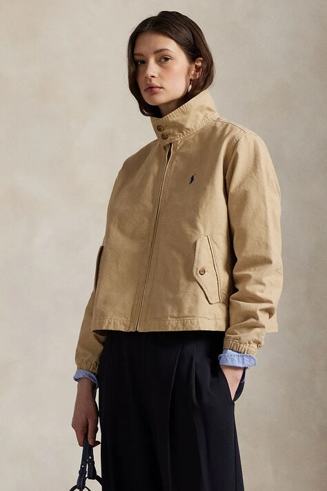 Polo Ralph Lauren krótka kurtka damska jeansowa beżowa 211936442