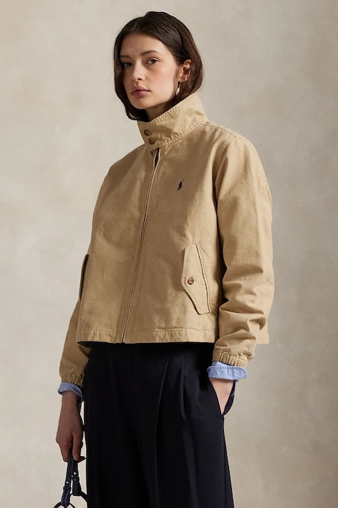Polo Ralph Lauren Krátka bunda dámska rifľová béžová 211936442