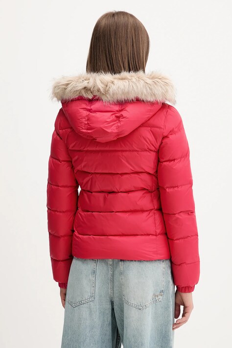 Tommy Jeans kurtka puchowa damska kolor różowy DW0DW18312