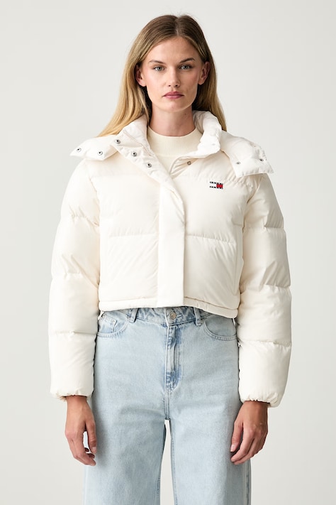 Tommy Jeans πουπουλένιο μπουφάν γυναικείο μπεζ DW0DW18609