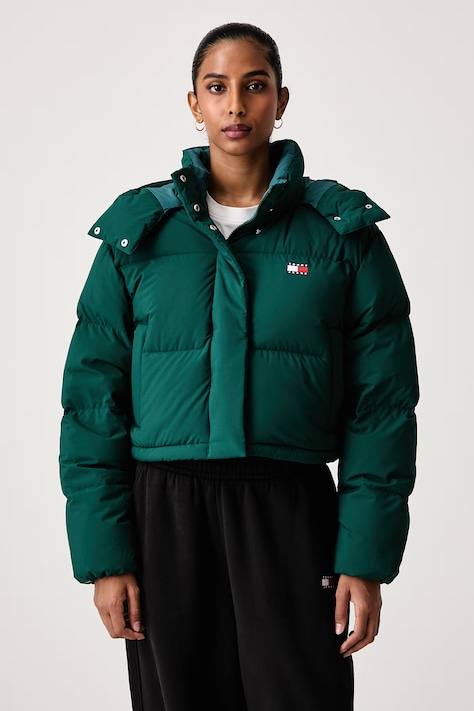 Tommy Jeans Πουπουλένιο μπουφάν γυναικείο πράσινο DW0DW18609