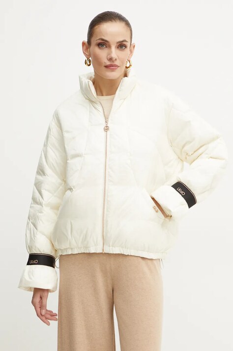 Liu Jo geaca femei, culoarea bej, de iarna, oversize, TF4154 TS072
