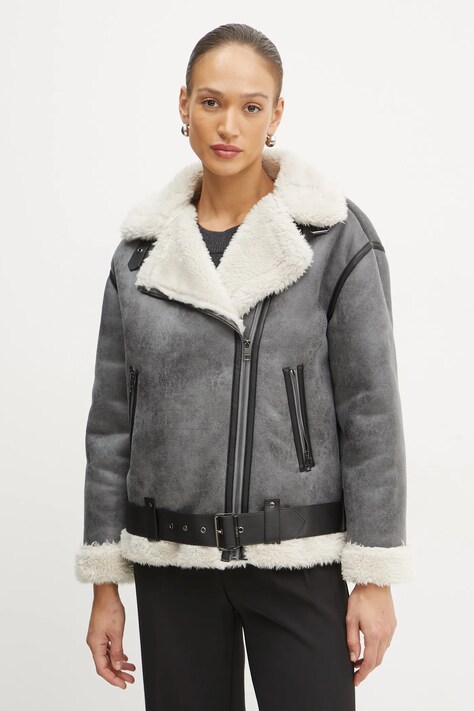 Liu Jo geaca femei, culoarea gri, de tranzitie, WF4245 E0935