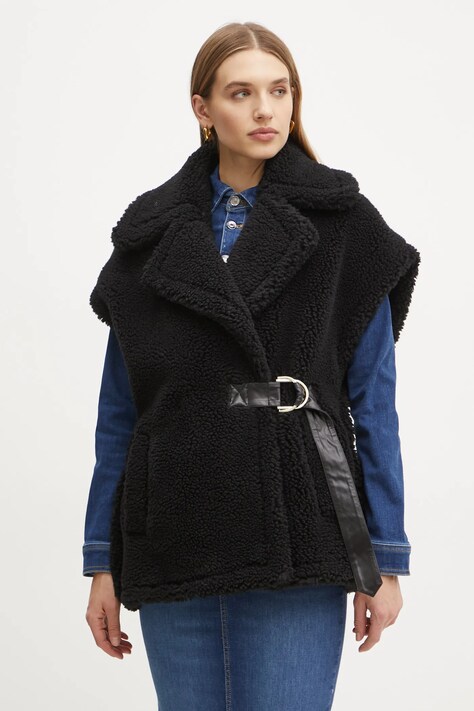 Liu Jo vesta din amestec de lana culoarea negru, de tranzitie, WF4257 E0978