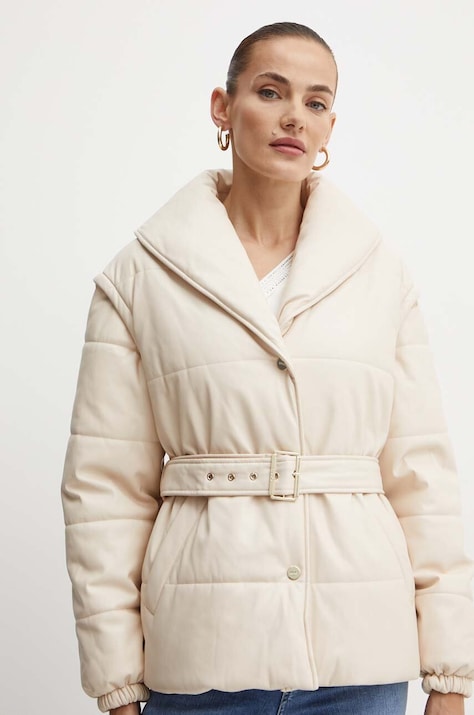 Μπουφάν Liu Jo χρώμα: μπεζ, WF4301 E0624