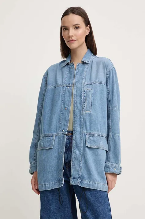 Traper jakna Pepe Jeans CLARENCE za žene, za prijelazno razdoblje, oversize, PL402413