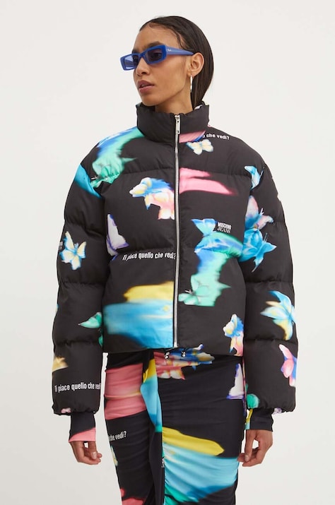 Moschino Jeans geaca femei, culoarea negru, de iarna, 0613.8239