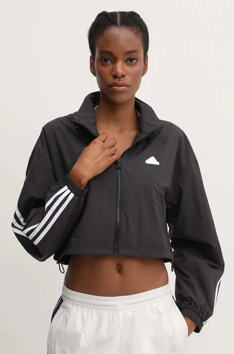 adidas geaca Future Icons femei, culoarea negru, de tranzitie, IS3660