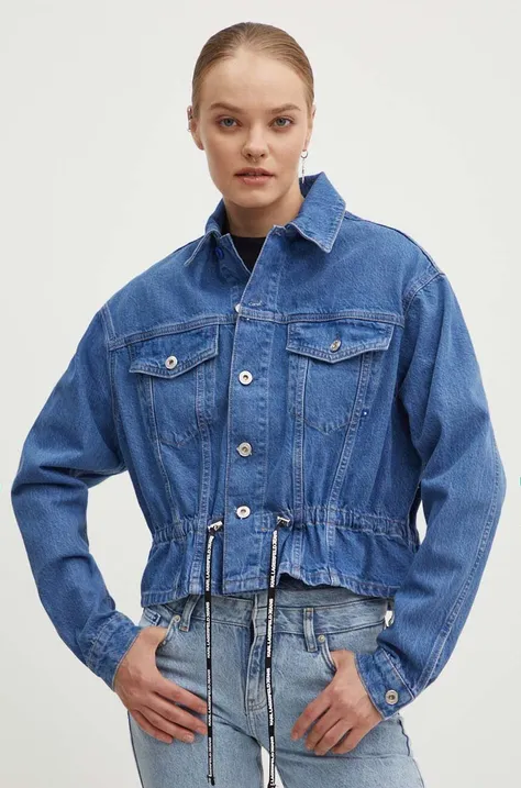 Rifľová bunda Karl Lagerfeld Jeans dámska, prechodná, oversize, 245J1400
